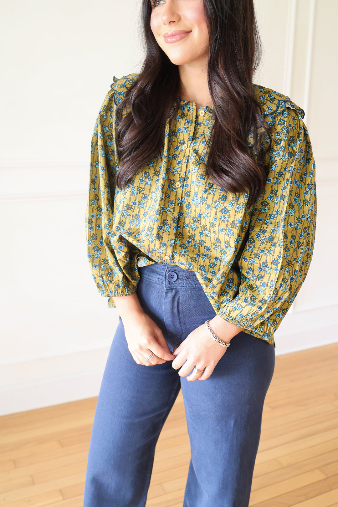 Maya Sage Floral Top