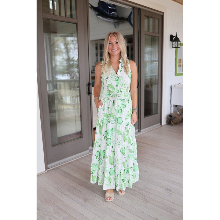 Maycee Green Midi Dress
