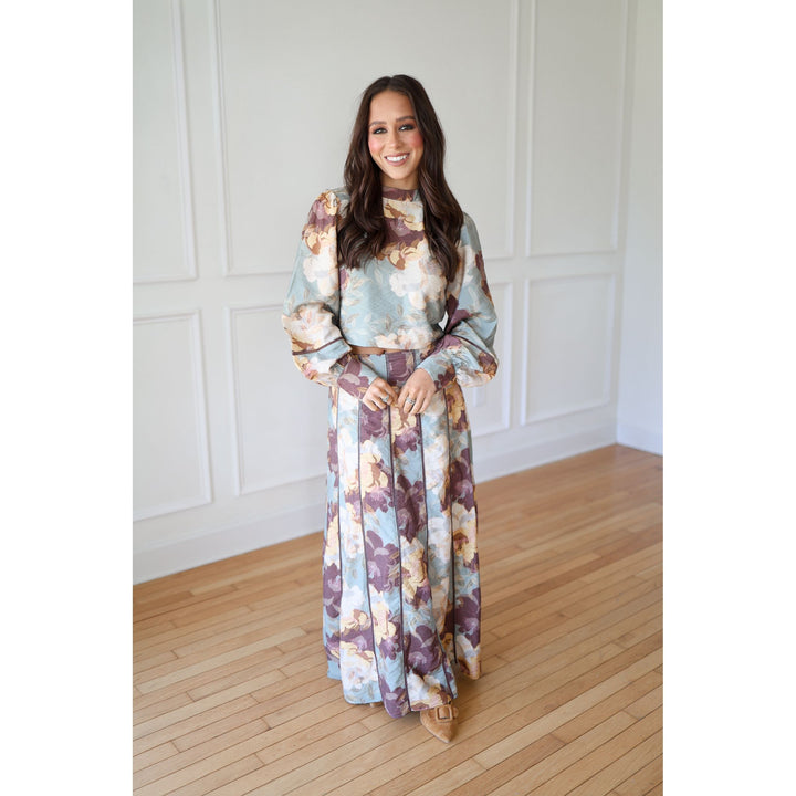 Woman wearing a floral dress 