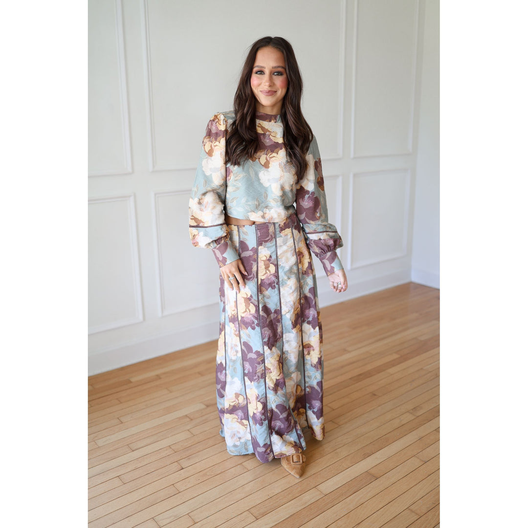 Woman wearing a floral dress 