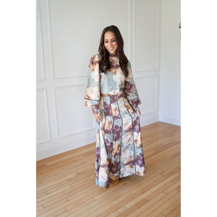 Woman wearing a floral dress 