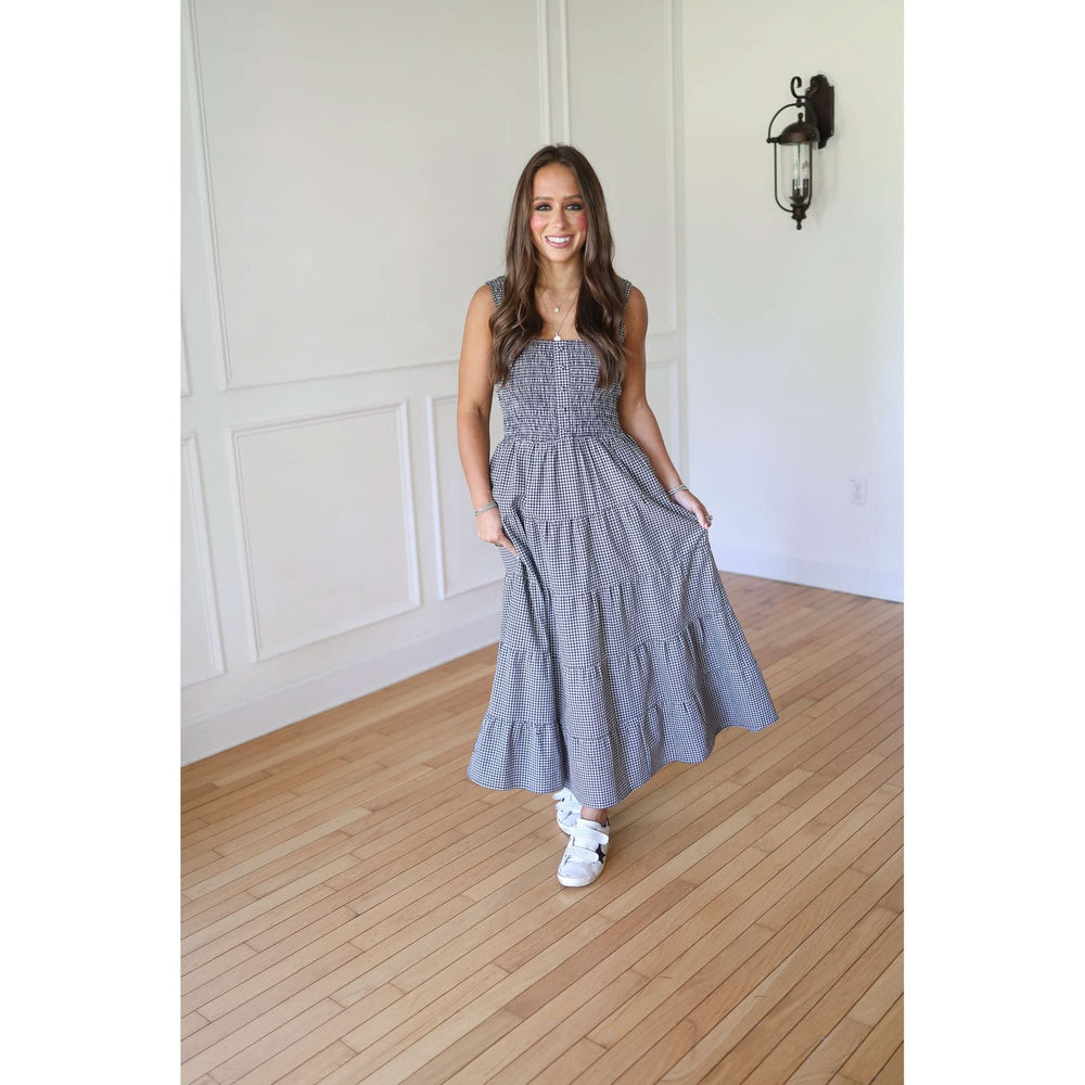 Woman in a blue dress 