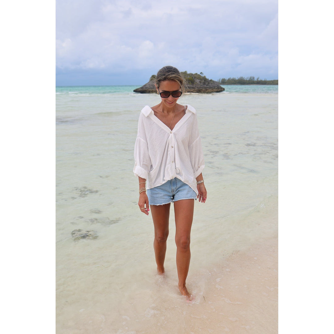 Palo Alto V Neck White Blouse