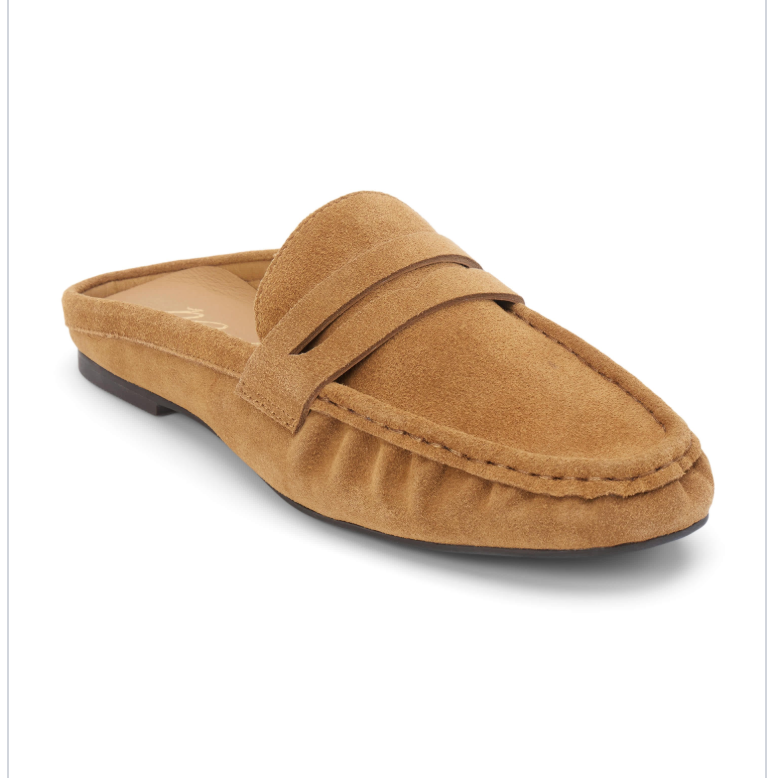 Tan slip-on loafer shoe 