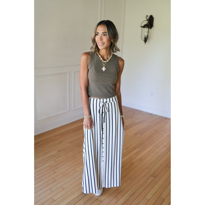 striped skirt