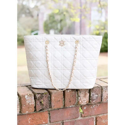 Quilted Tote in Ivory