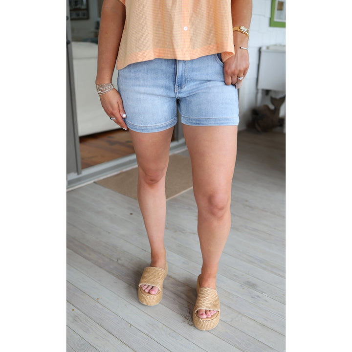 Risen Rowan High Rise Seam Detailed Shorts