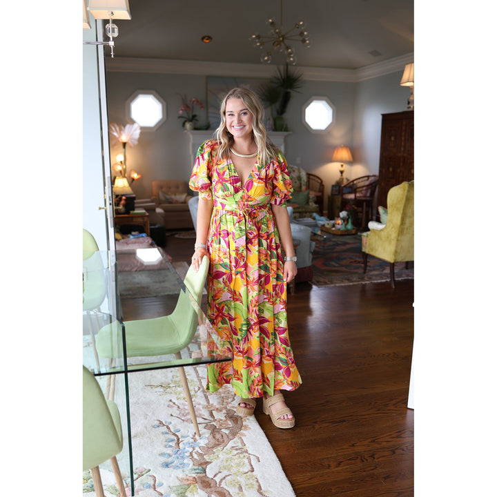 Ruthie Lime Pink Maxi Dress