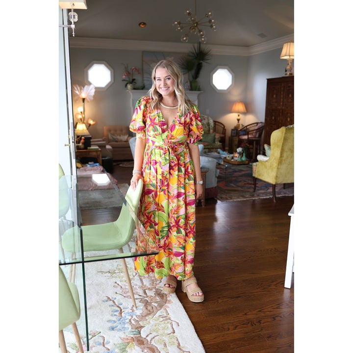 Ruthie Lime Pink Maxi Dress