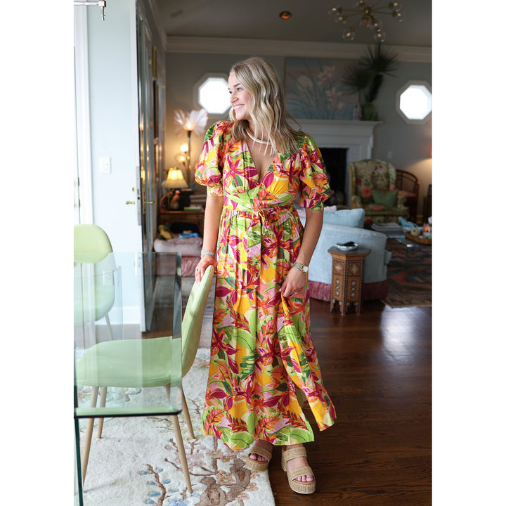 Ruthie Lime Pink Maxi Dress