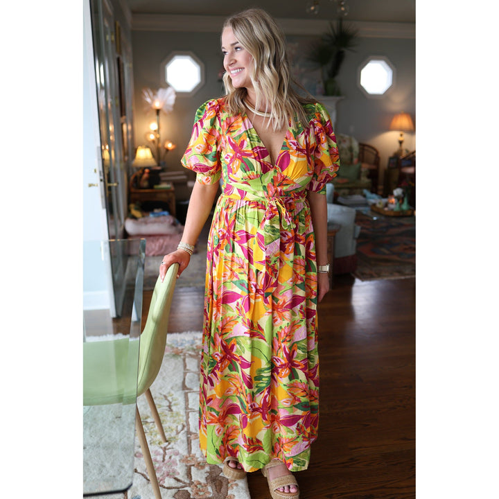 Ruthie Lime Pink Maxi Dress