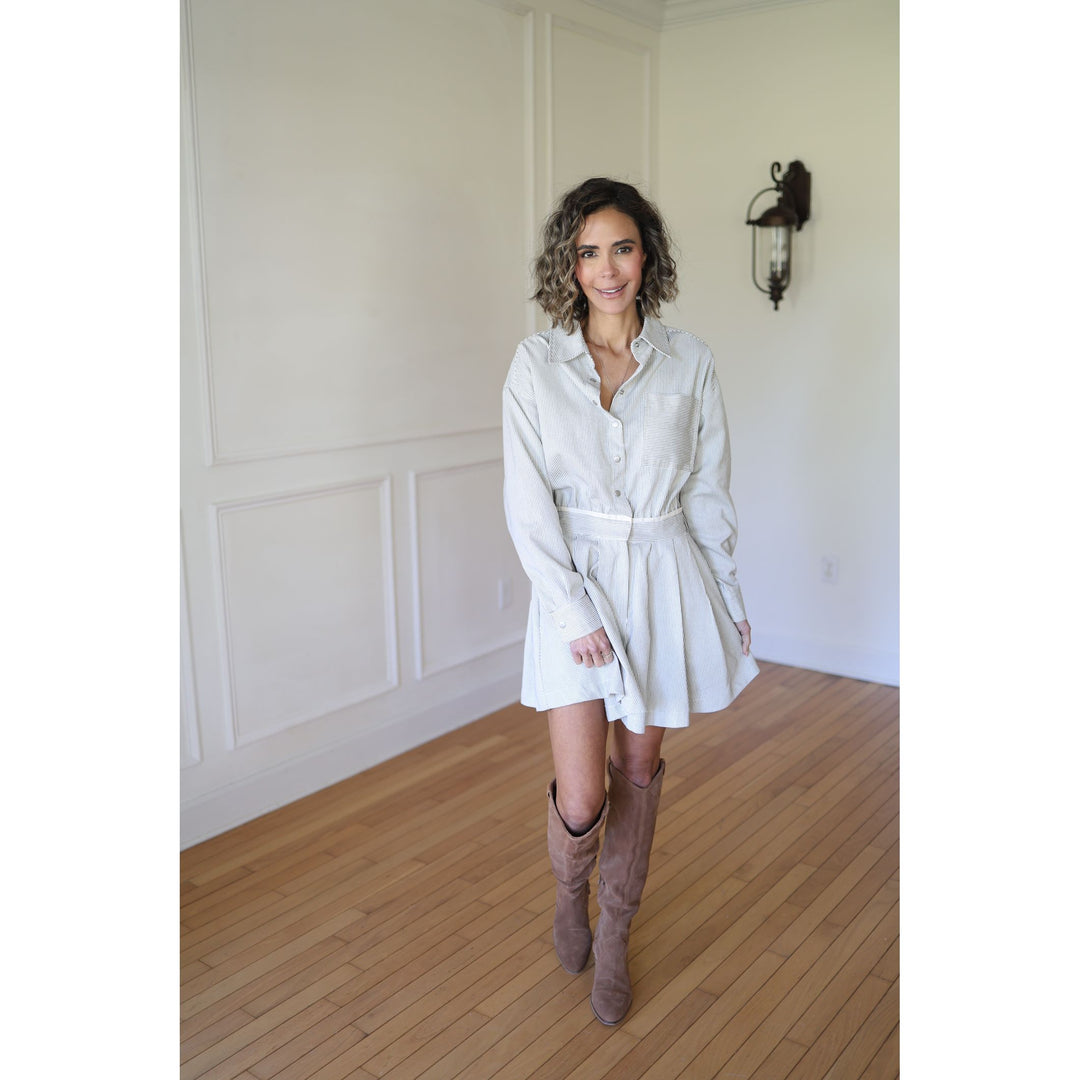 blue and white romper