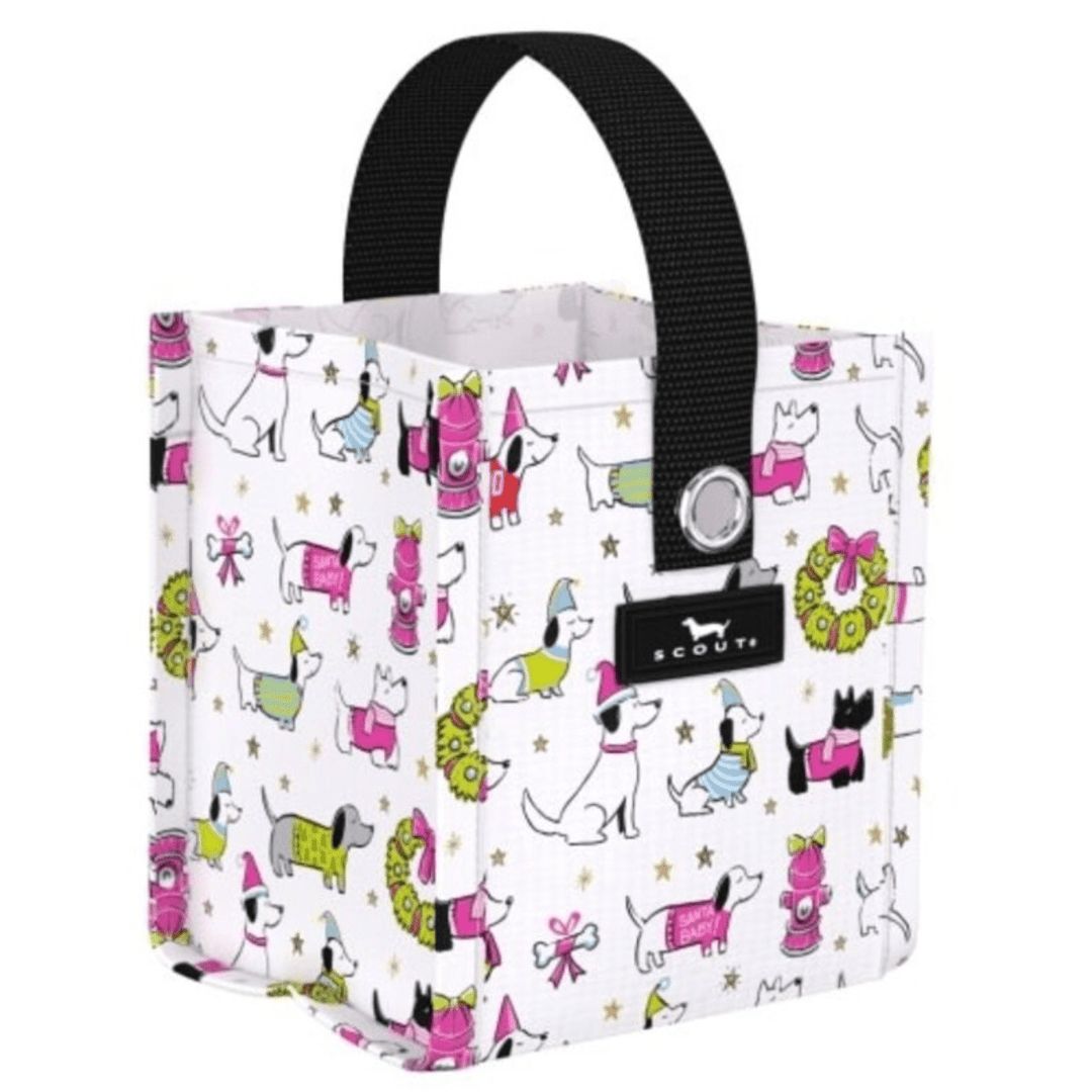 Tote bag with dog pattern and Scout logo 