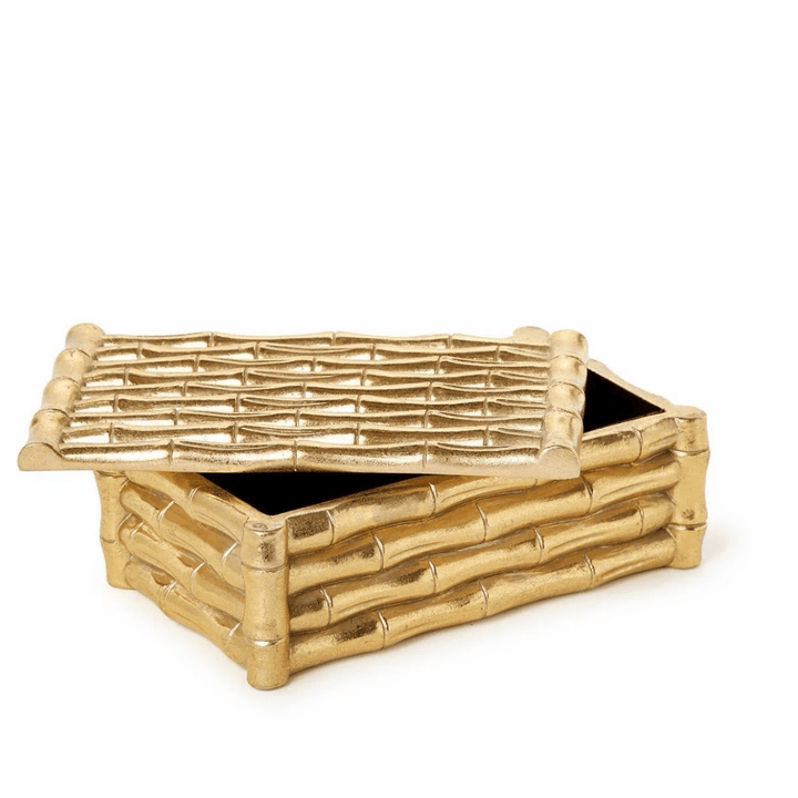 Two's Company Gold Bamboo Box