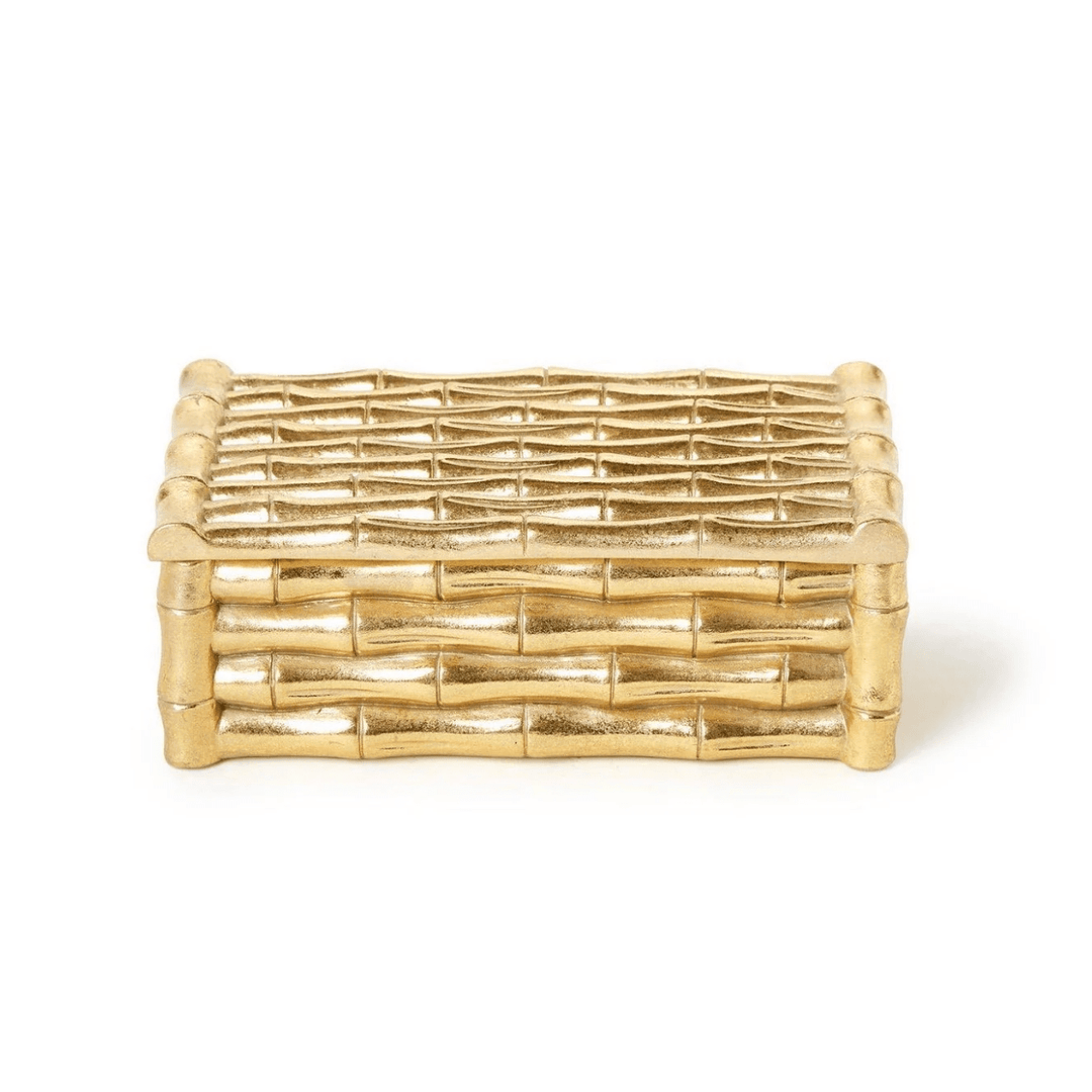 Two's Company Gold Bamboo Box