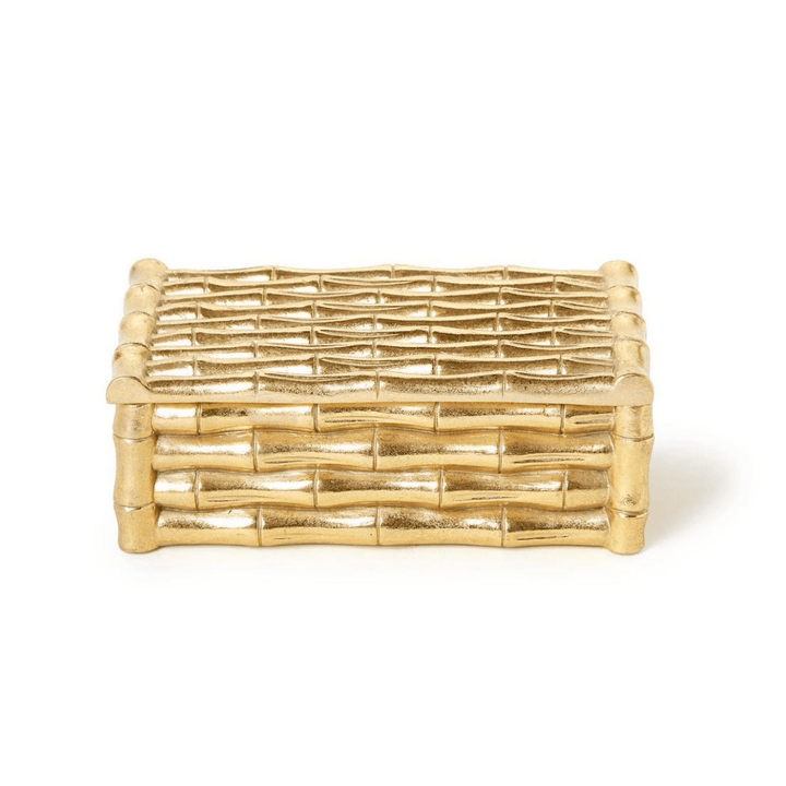 Two's Company Gold Bamboo Box