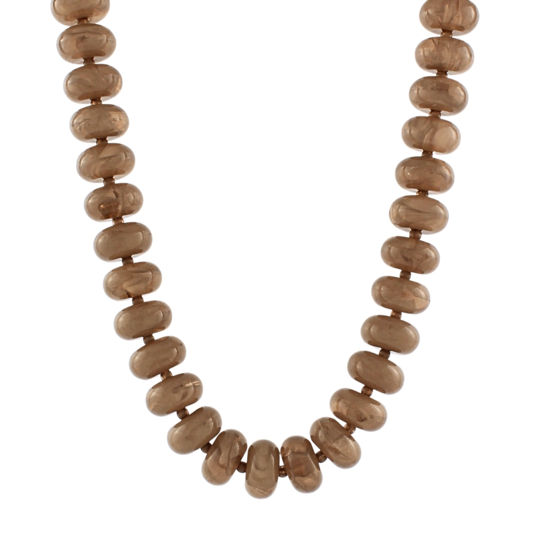 Taupe Flat Beaded Necklace