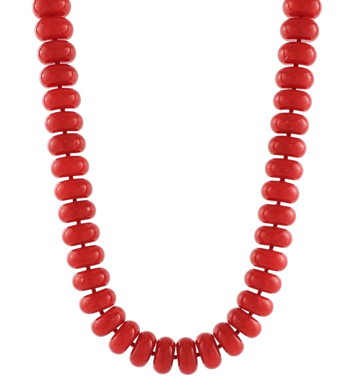 Marble Rondelle Bead Necklace  Burgundy