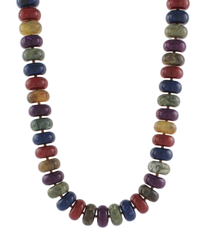 Marble Rondelle Bead Necklace Multi