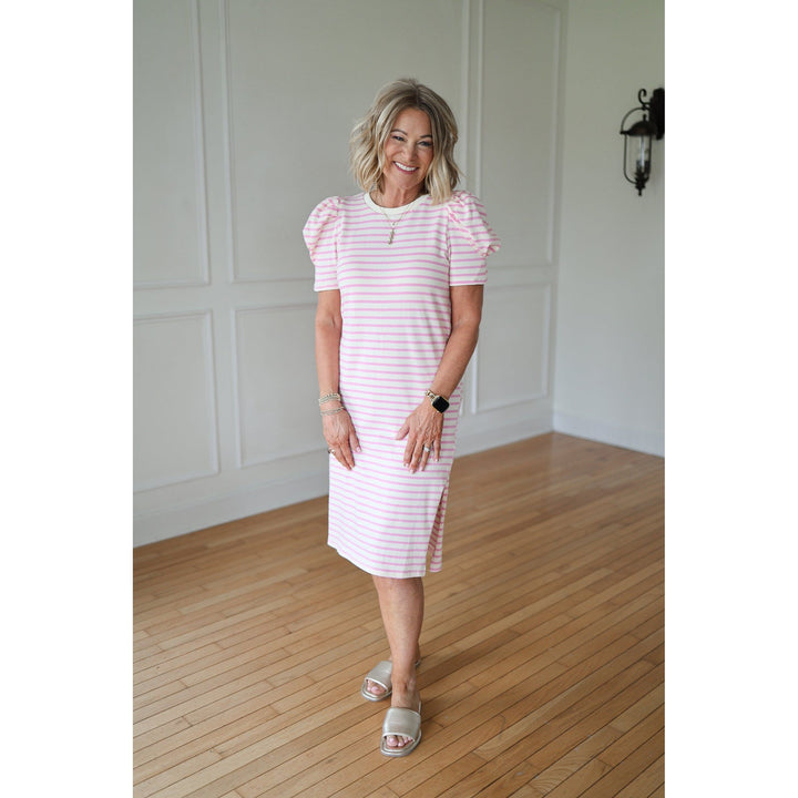 Sherli Ann Striped Midi Dress
