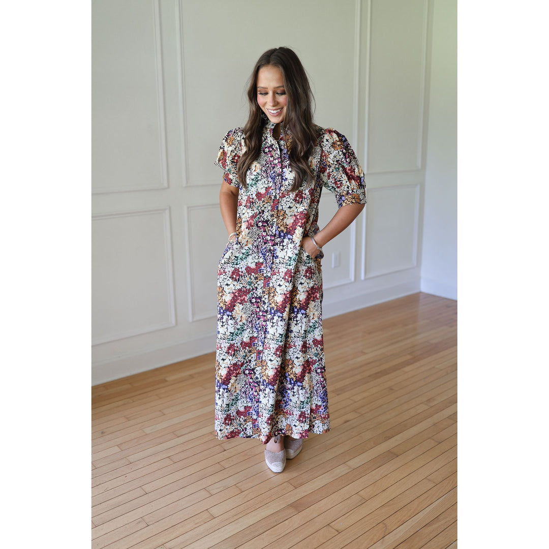 Woman wearing a floral dress 
