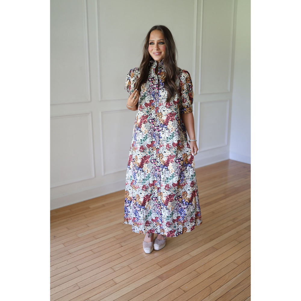 Woman wearing a floral dress 