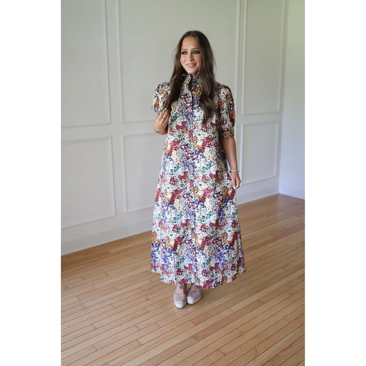 Woman wearing a floral dress 