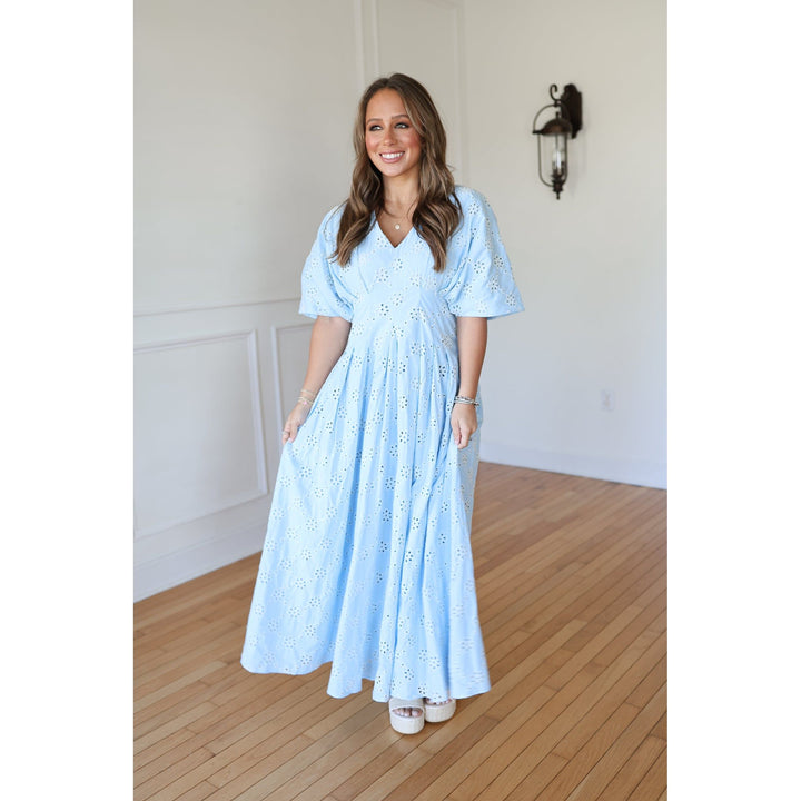 Sorena Baby Blue Midi Dress