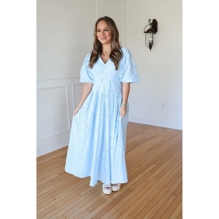 Sorena Baby Blue Midi Dress