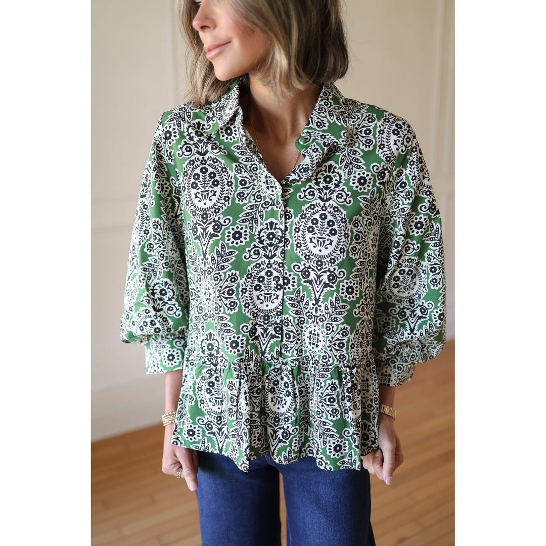 GREEN BLOUSE