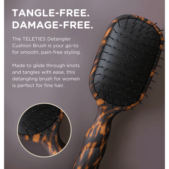 Teleties Detangler Hair Brush for Fine Hair – Tortoise