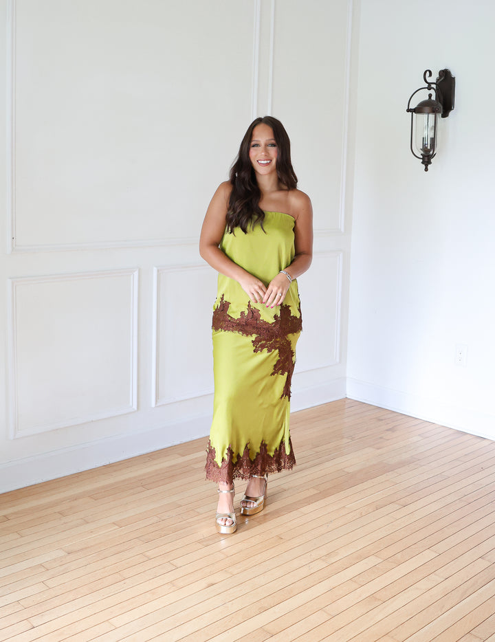 Chartreuse Sleeveless Top and Skirt