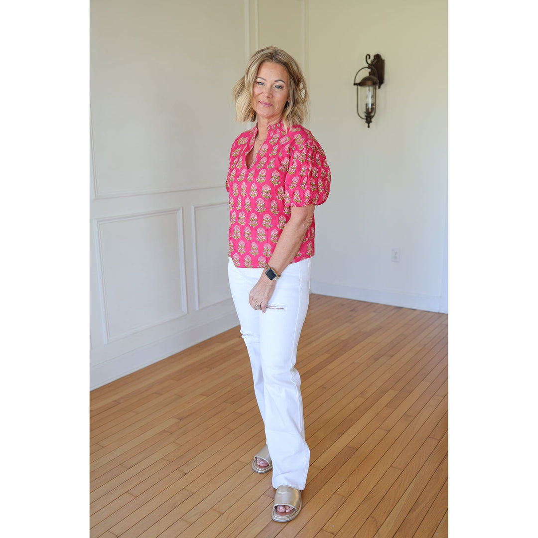Tori Hot Pink Floral Top