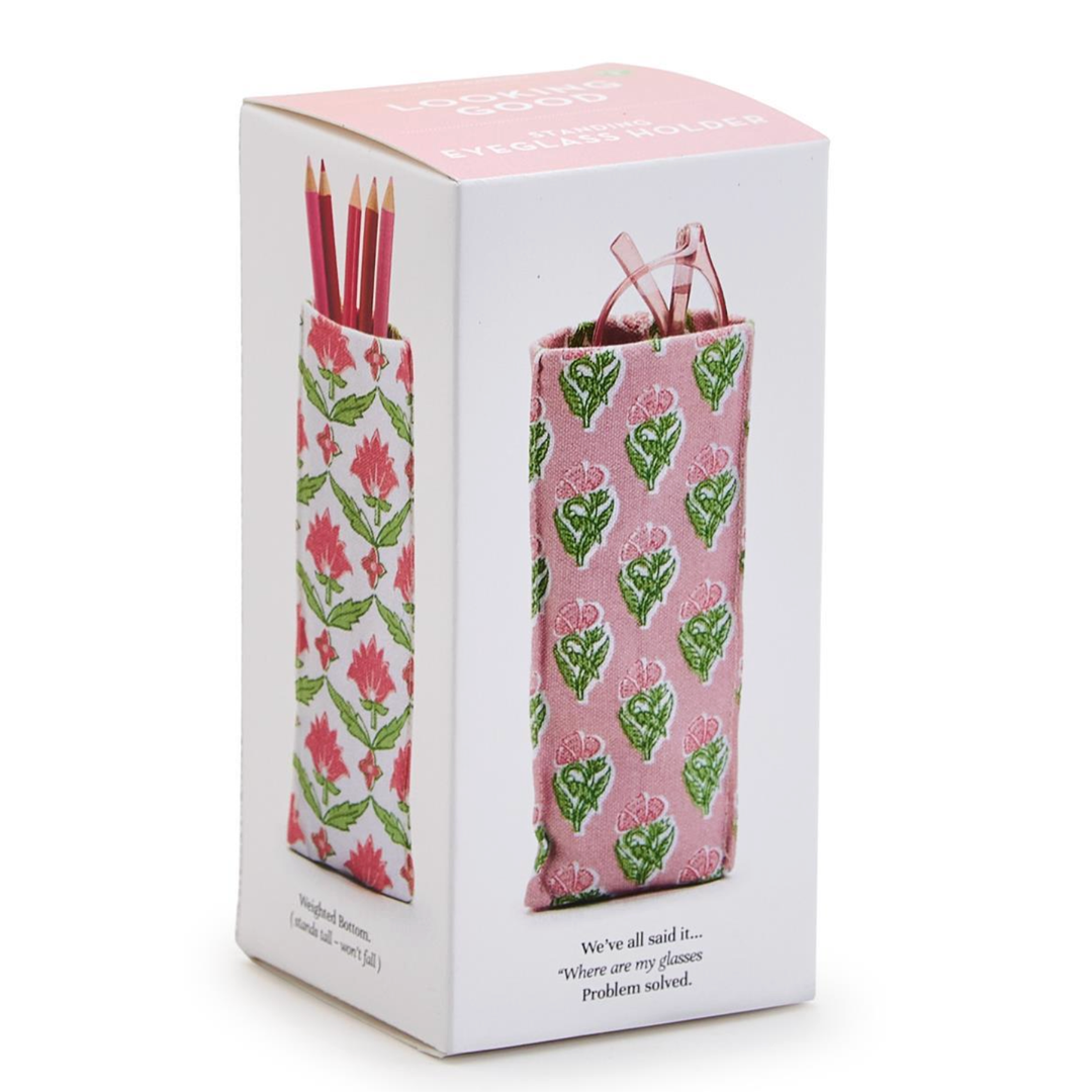 Pencil holder with floral design on packaging