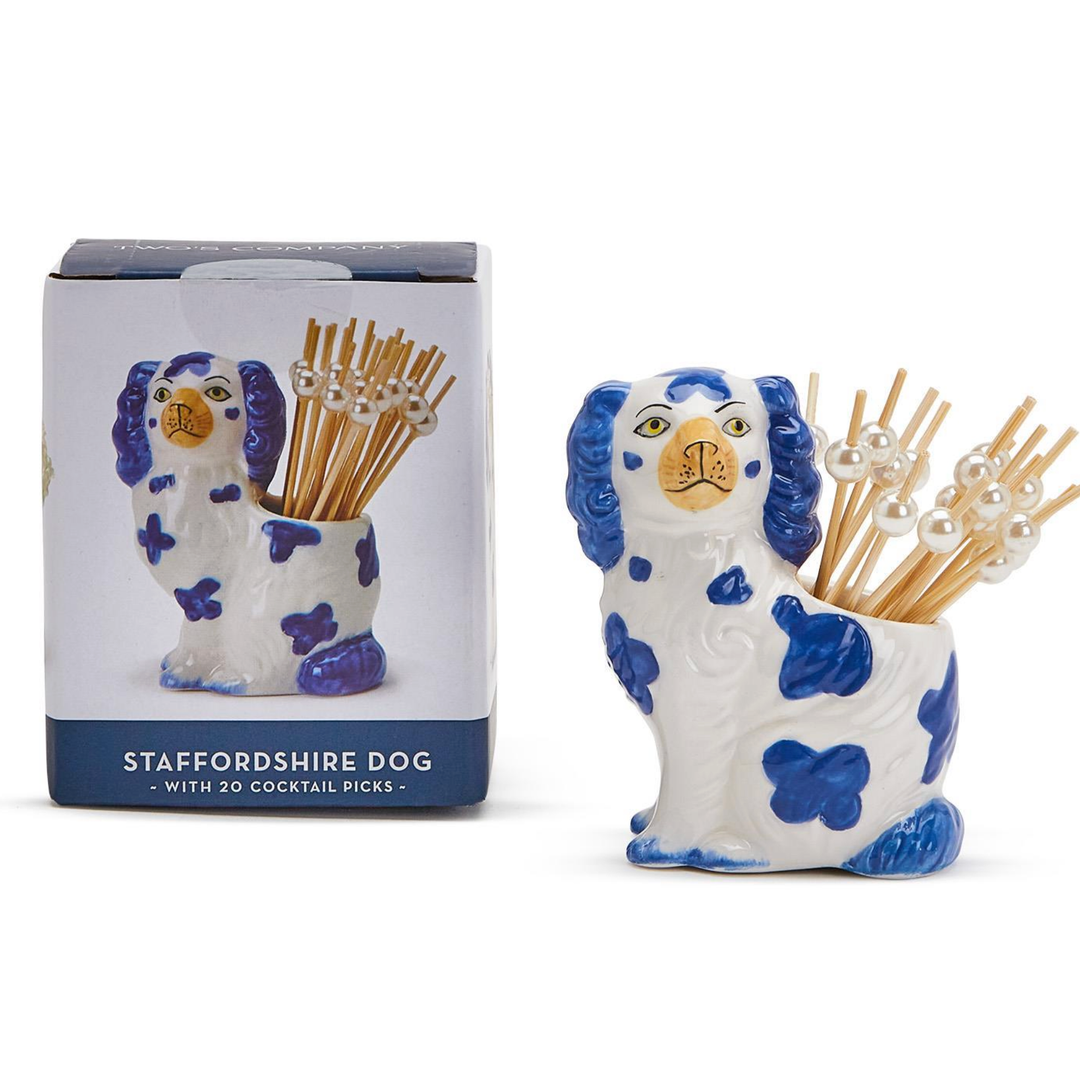 Two's Company Staffordshire Dog Toothpick Holder