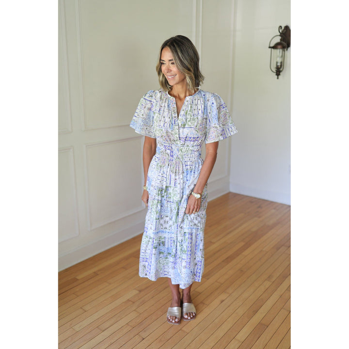 Woman wearing a floral dress 