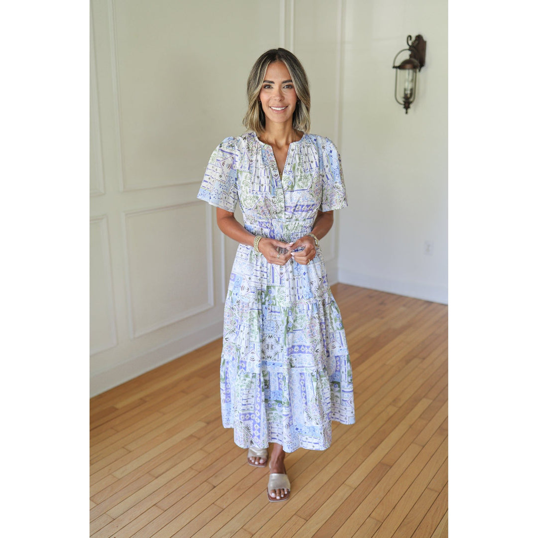 Woman wearing a floral dress 