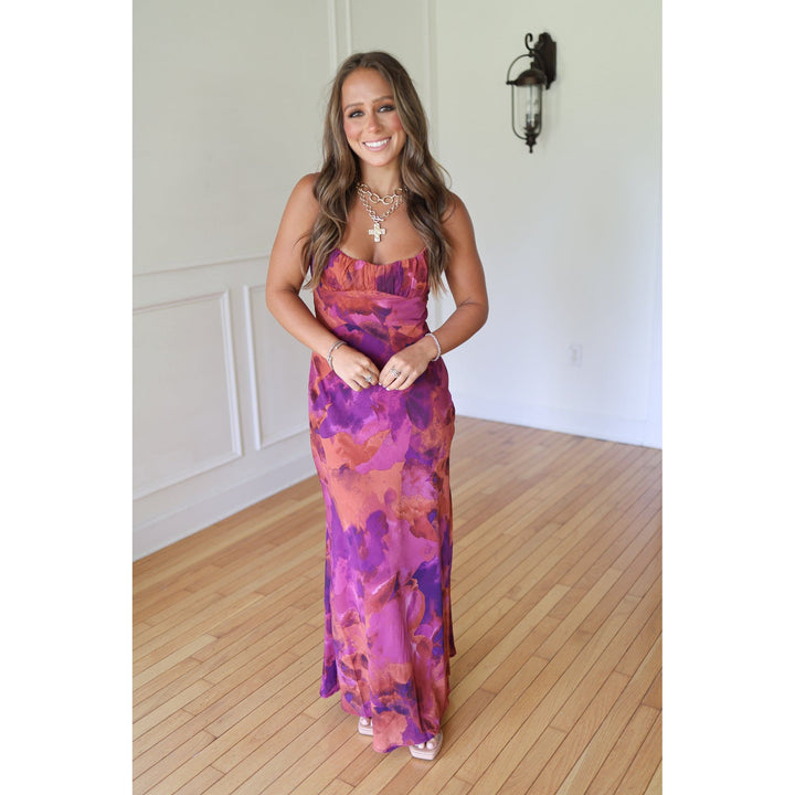 deep rose maxi dress