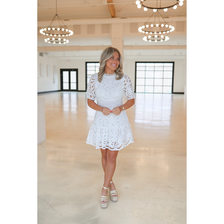 Zoey White Lace Mini Dress